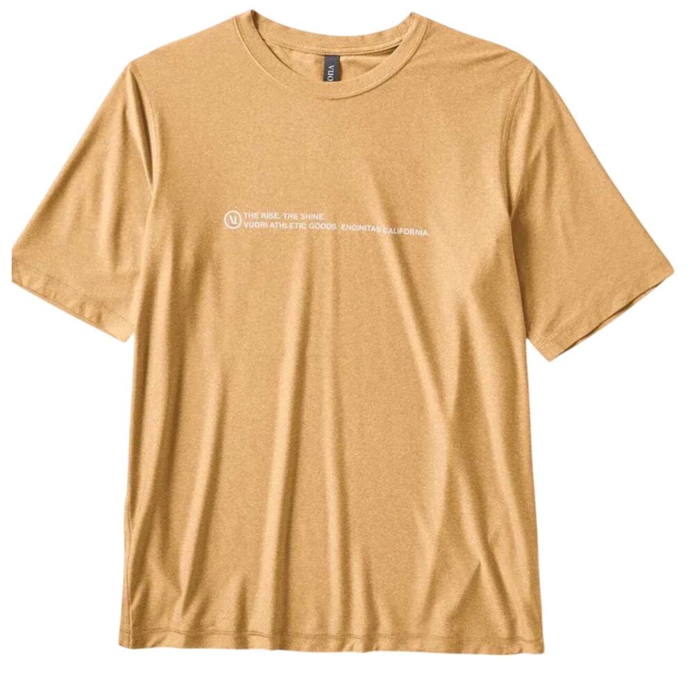 Vuori Men's Short Sleeve Uluwatu 23 Water Tee, 50+UPF, Golden, Size 2XL